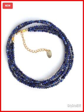 Handmade Layered Beaded Gemstone Necklace Triple-Strand Choker